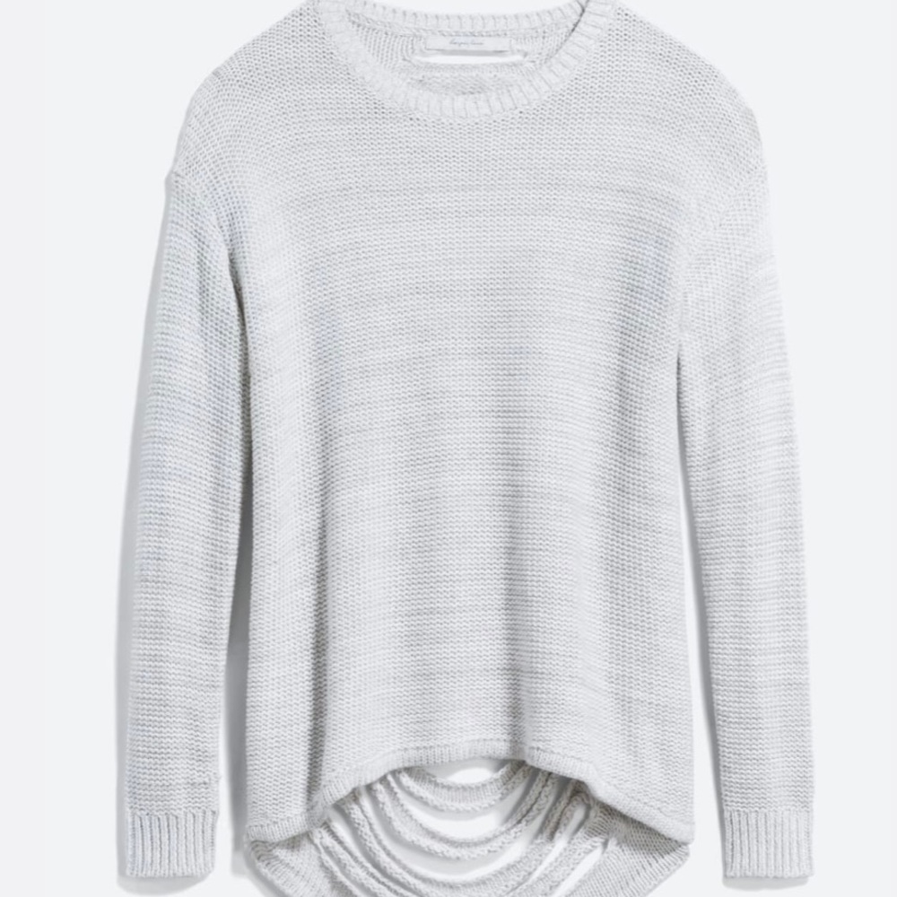 Olie Distressed Back Cotton Blend Sweater